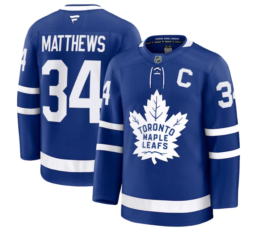 Auston Matthews #34 Toronto Maple Leafs Fanatics Premium Jersey - Blue