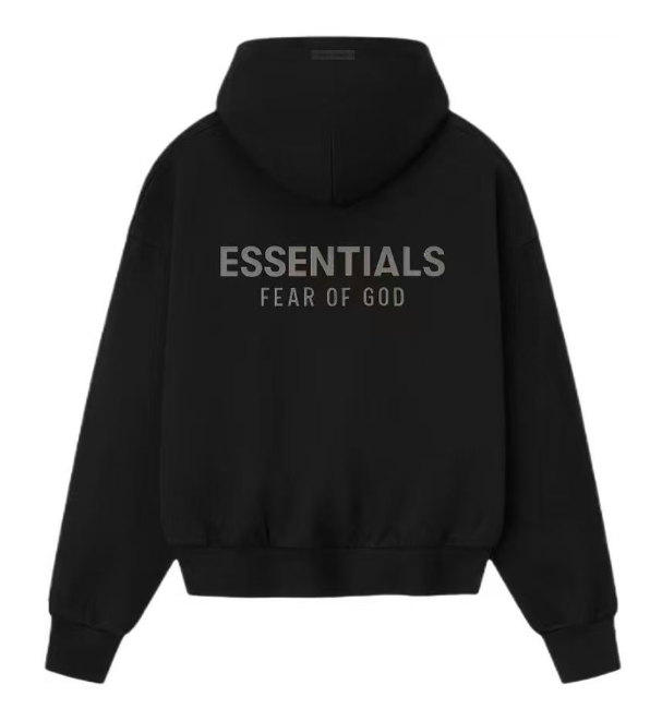 Fear of God Essentials Zip Up Hoodie - Black/Grey