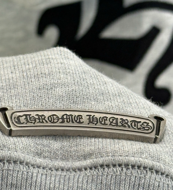 Chrome Hearts Hoodie - Grey with Black Logo