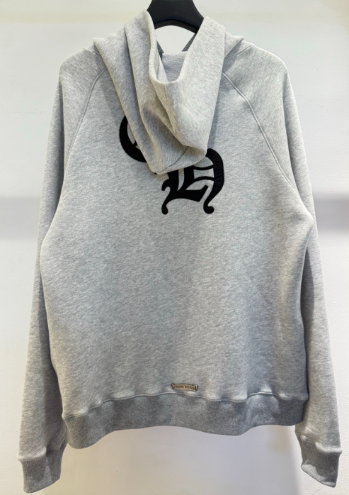 Chrome Hearts Hoodie - Grey with Black Logo