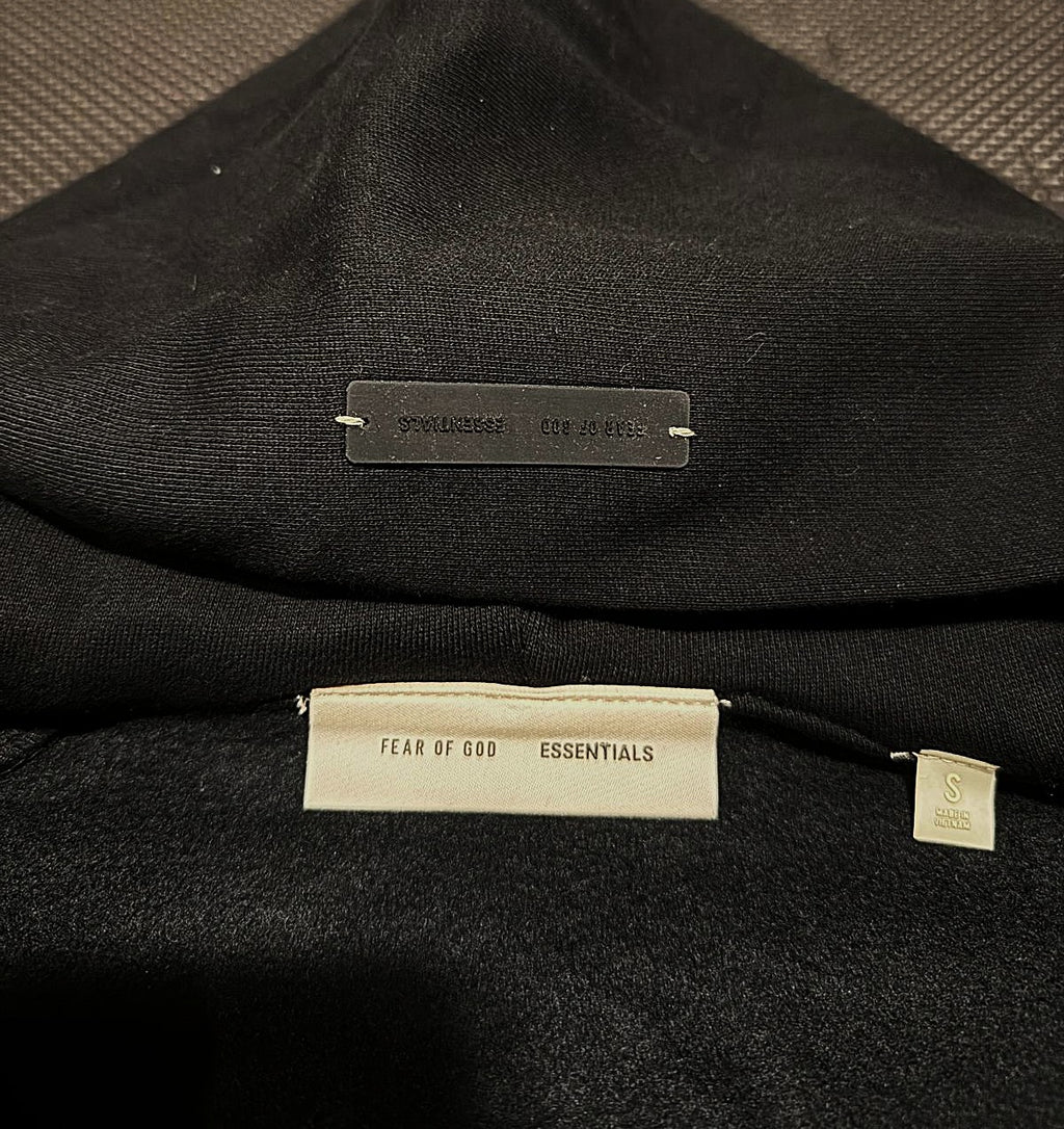 Fear of God Essentials Zip Up Hoodie - Black/Grey